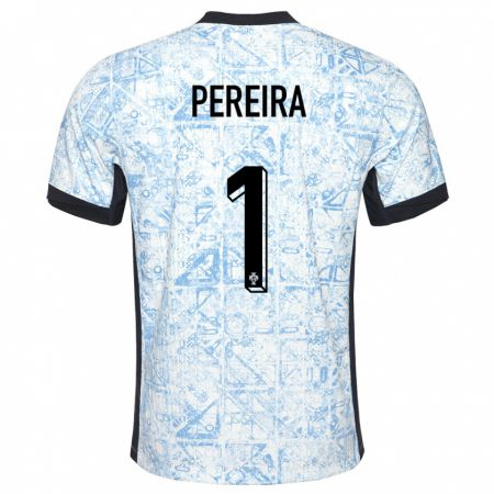 Kandiny Enfant Maillot Portugal Ines Pereira #1 Bleu Crème Tenues Extérieur 24-26 T-Shirt