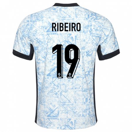 Kandiny Enfant Maillot Portugal Rodrigo Ribeiro #19 Bleu Crème Tenues Extérieur 24-26 T-Shirt