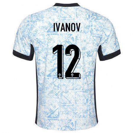 Kandiny Enfant Maillot Portugal David Ivanov #12 Bleu Crème Tenues Extérieur 24-26 T-Shirt