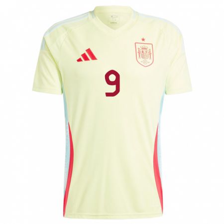 Kandiny Enfant Maillot Espagne Esther Gonzalez #9 Jaune Tenues Extérieur 24-26 T-Shirt