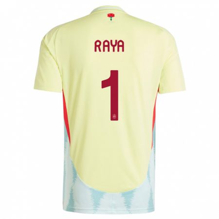 Kandiny Enfant Maillot Espagne David Raya #1 Jaune Tenues Extérieur 24-26 T-Shirt