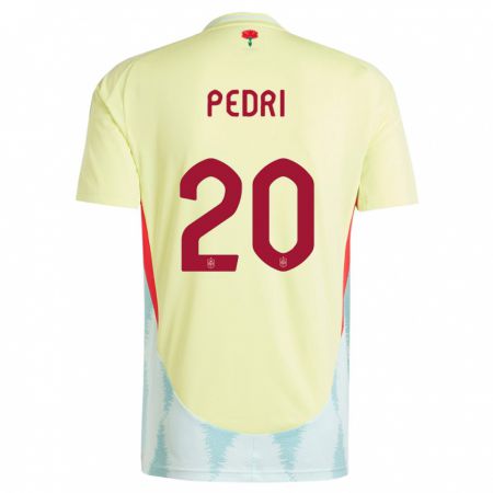 Kandiny Enfant Maillot Espagne Pedri #20 Jaune Tenues Extérieur 24-26 T-Shirt