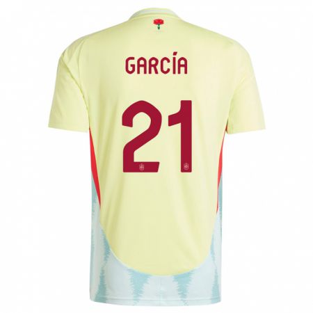 Kandiny Enfant Maillot Espagne Sheila Garcia #21 Jaune Tenues Extérieur 24-26 T-Shirt