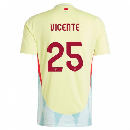 Kandiny Enfant Maillot Espagne Ainhoa Vicente #25 Jaune Tenues Extérieur 24-26 T-Shirt