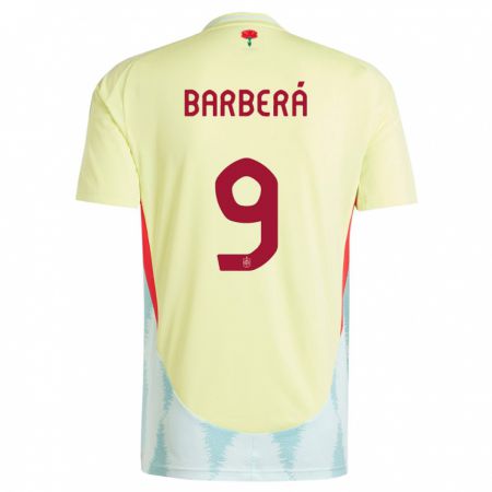 Kandiny Enfant Maillot Espagne Victor Barbera #9 Jaune Tenues Extérieur 24-26 T-Shirt