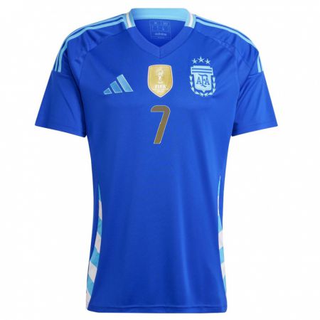 Kandiny Enfant Maillot Argentine Juan Gauto #7 Bleu Tenues Extérieur 24-26 T-Shirt