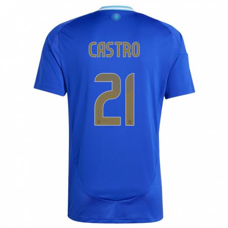 Kandiny Enfant Maillot Argentine Santiago Castro #21 Bleu Tenues Extérieur 24-26 T-Shirt