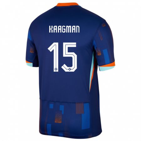 Kandiny Enfant Maillot Pays-Bas Inessa Kaagman #15 Bleu Tenues Extérieur 24-26 T-Shirt