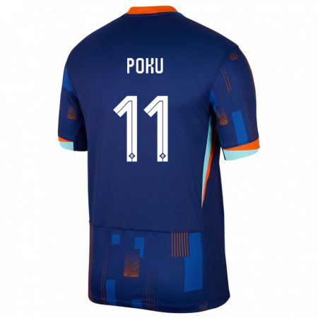 Kandiny Enfant Maillot Pays-Bas Ernest Poku #11 Bleu Tenues Extérieur 24-26 T-Shirt