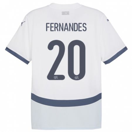 Kandiny Enfant Maillot Suisse Edimilson Fernandes #20 Blanc Tenues Extérieur 24-26 T-Shirt