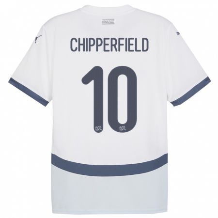 Kandiny Enfant Maillot Suisse Liam Chipperfield #10 Blanc Tenues Extérieur 24-26 T-Shirt