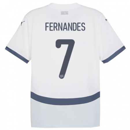 Kandiny Enfant Maillot Suisse Ruben Fernandes #7 Blanc Tenues Extérieur 24-26 T-Shirt