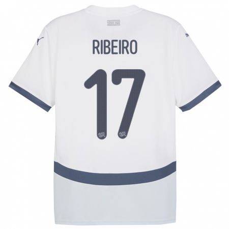 Kandiny Enfant Maillot Suisse Joel Ribeiro #17 Blanc Tenues Extérieur 24-26 T-Shirt