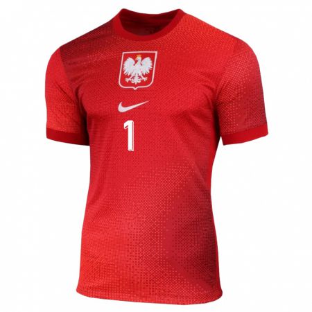 Kandiny Enfant Maillot Pologne Aleksander Mickielewicz #1 Rouge Tenues Extérieur 24-26 T-Shirt