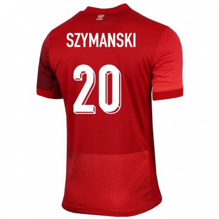 Kandiny Enfant Maillot Pologne Sebastian Szymanski #20 Rouge Tenues Extérieur 24-26 T-Shirt