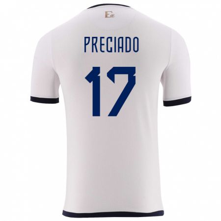 Kandiny Enfant Maillot Équateur Angelo Preciado #17 Blanc Tenues Extérieur 24-26 T-Shirt