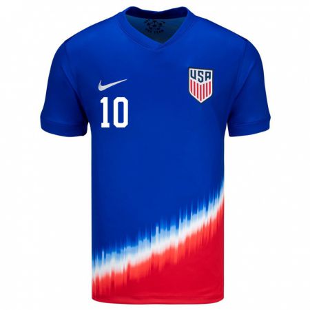 Kandiny Enfant Maillot États-Unis Lindsey Horan #10 Bleu Tenues Extérieur 24-26 T-Shirt