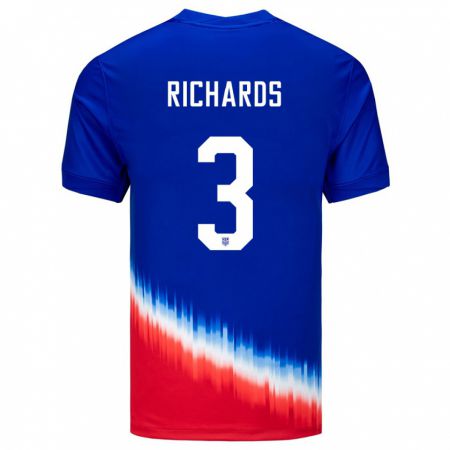 Kandiny Enfant Maillot États-Unis Chris Richards #3 Bleu Tenues Extérieur 24-26 T-Shirt