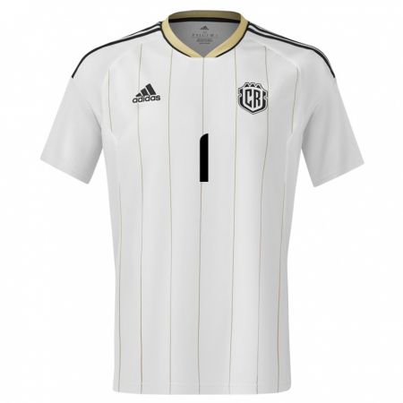 Kandiny Enfant Maillot Costa Rica Abraham Madriz #1 Blanc Tenues Extérieur 24-26 T-Shirt