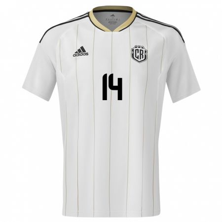 Kandiny Enfant Maillot Costa Rica Orlando Galo #14 Blanc Tenues Extérieur 24-26 T-Shirt