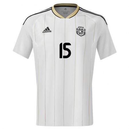 Kandiny Enfant Maillot Costa Rica Francisco Calvo #15 Blanc Tenues Extérieur 24-26 T-Shirt