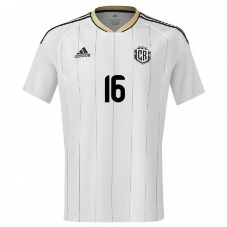 Kandiny Enfant Maillot Costa Rica Katherine Alvarado #16 Blanc Tenues Extérieur 24-26 T-Shirt