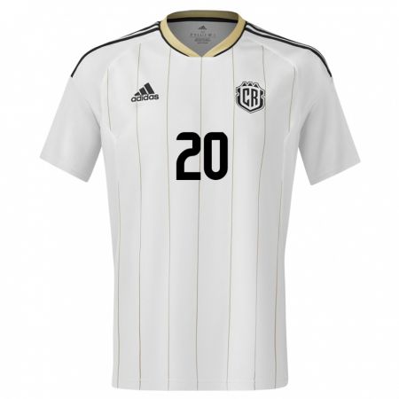 Kandiny Enfant Maillot Costa Rica Brandon Aguilera #20 Blanc Tenues Extérieur 24-26 T-Shirt