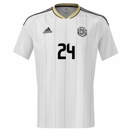 Kandiny Enfant Maillot Costa Rica Douglas Lopez #24 Blanc Tenues Extérieur 24-26 T-Shirt