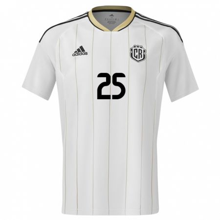 Kandiny Enfant Maillot Costa Rica Anthony Hernandez #25 Blanc Tenues Extérieur 24-26 T-Shirt