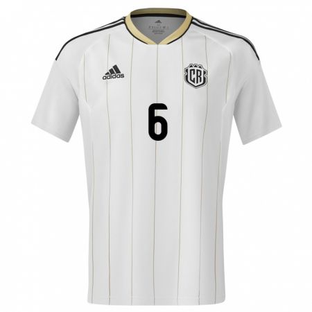 Kandiny Enfant Maillot Costa Rica Carol Sanchez #6 Blanc Tenues Extérieur 24-26 T-Shirt