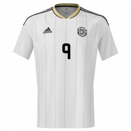 Kandiny Enfant Maillot Costa Rica Doryan Rodriguez #9 Blanc Tenues Extérieur 24-26 T-Shirt