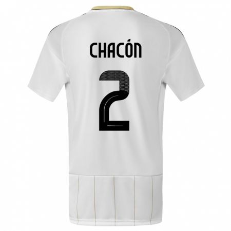 Kandiny Enfant Maillot Costa Rica Daniel Chacon #2 Blanc Tenues Extérieur 24-26 T-Shirt