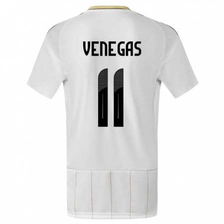 Kandiny Enfant Maillot Costa Rica Johan Venegas #11 Blanc Tenues Extérieur 24-26 T-Shirt