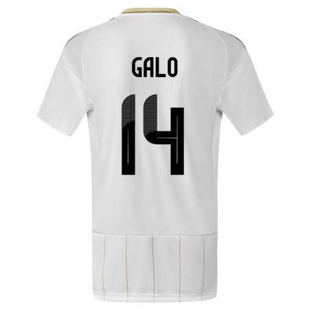 Kandiny Enfant Maillot Costa Rica Orlando Galo #14 Blanc Tenues Extérieur 24-26 T-Shirt