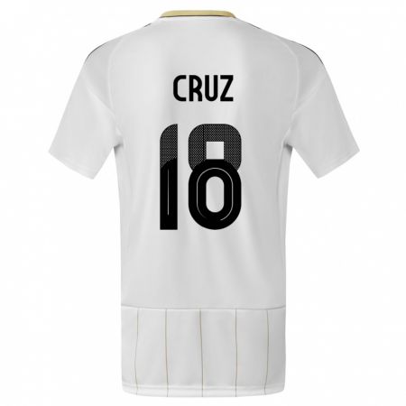 Kandiny Enfant Maillot Costa Rica Aaron Cruz #18 Blanc Tenues Extérieur 24-26 T-Shirt