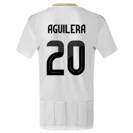 Kandiny Enfant Maillot Costa Rica Brandon Aguilera #20 Blanc Tenues Extérieur 24-26 T-Shirt