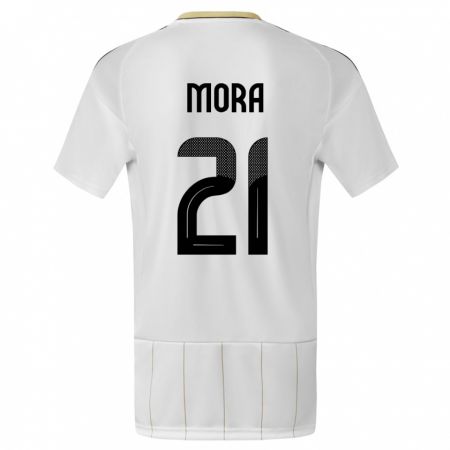 Kandiny Enfant Maillot Costa Rica Carlos Mora #21 Blanc Tenues Extérieur 24-26 T-Shirt