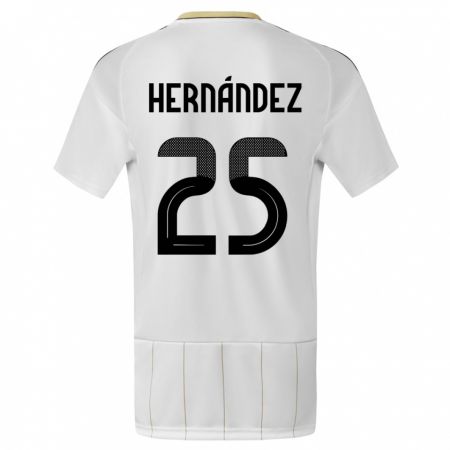 Kandiny Enfant Maillot Costa Rica Anthony Hernandez #25 Blanc Tenues Extérieur 24-26 T-Shirt