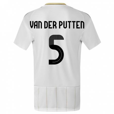 Kandiny Enfant Maillot Costa Rica Santiago Van Der Putten #5 Blanc Tenues Extérieur 24-26 T-Shirt