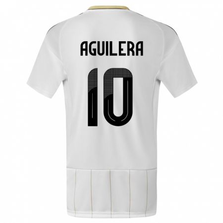 Kandiny Enfant Maillot Costa Rica Brandon Aguilera #10 Blanc Tenues Extérieur 24-26 T-Shirt