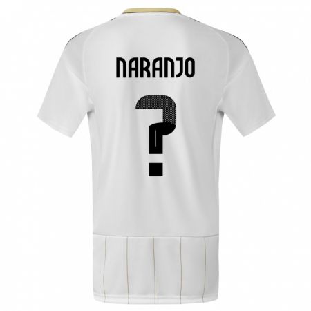 Kandiny Enfant Maillot Costa Rica Andry Naranjo #0 Blanc Tenues Extérieur 24-26 T-Shirt