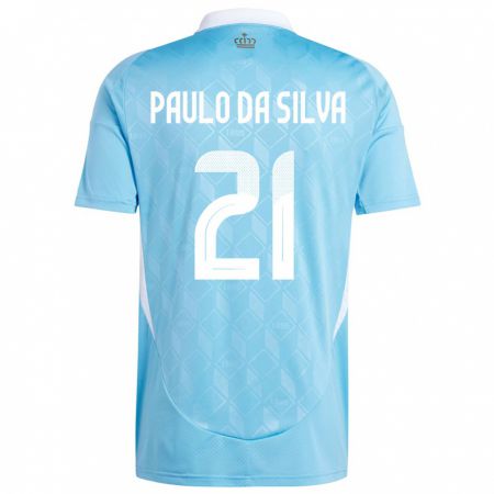 Kandiny Enfant Maillot Belgique Thiago Paulo Da Silva #21 Bleu Tenues Extérieur 24-26 T-Shirt