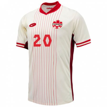 Kandiny Enfant Maillot Canada Hugo Mbongue #20 Blanc Tenues Extérieur 24-26 T-Shirt