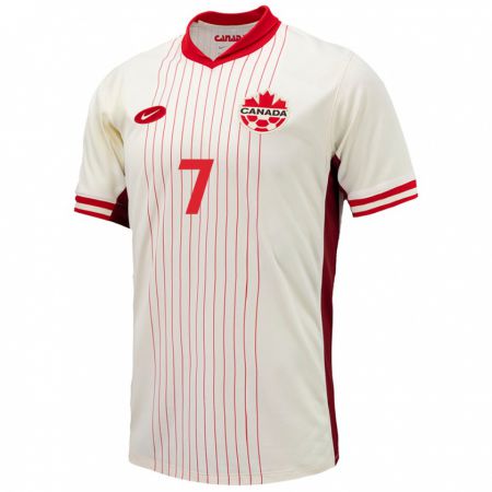 Kandiny Enfant Maillot Canada Stephen Eustáquio #7 Blanc Tenues Extérieur 24-26 T-Shirt