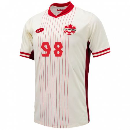 Kandiny Enfant Maillot Canada Olivia Smith #98 Blanc Tenues Extérieur 24-26 T-Shirt