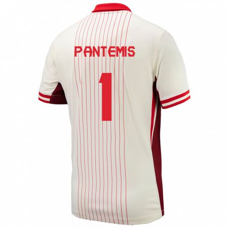 Kandiny Enfant Maillot Canada James Pantemis #1 Blanc Tenues Extérieur 24-26 T-Shirt