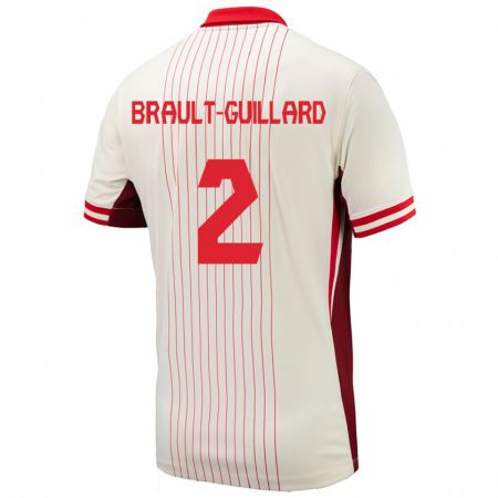 Kandiny Enfant Maillot Canada Zachary Brault-Guillard #2 Blanc Tenues Extérieur 24-26 T-Shirt