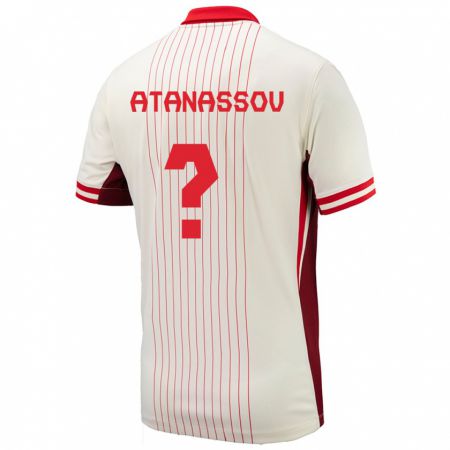 Kandiny Enfant Maillot Canada Georgi Atanassov #0 Blanc Tenues Extérieur 24-26 T-Shirt