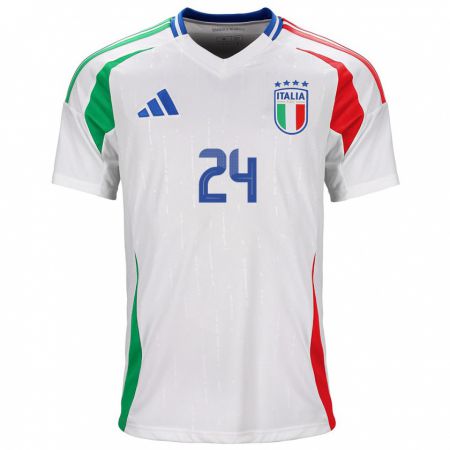 Kandiny Enfant Maillot Italie Andrea Cambiaso #24 Blanc Tenues Extérieur 24-26 T-Shirt