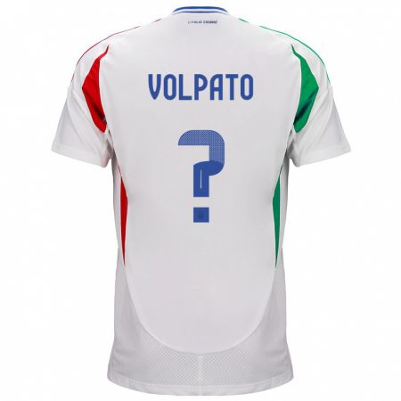 Kandiny Enfant Maillot Italie Cristian Volpato #0 Blanc Tenues Extérieur 24-26 T-Shirt